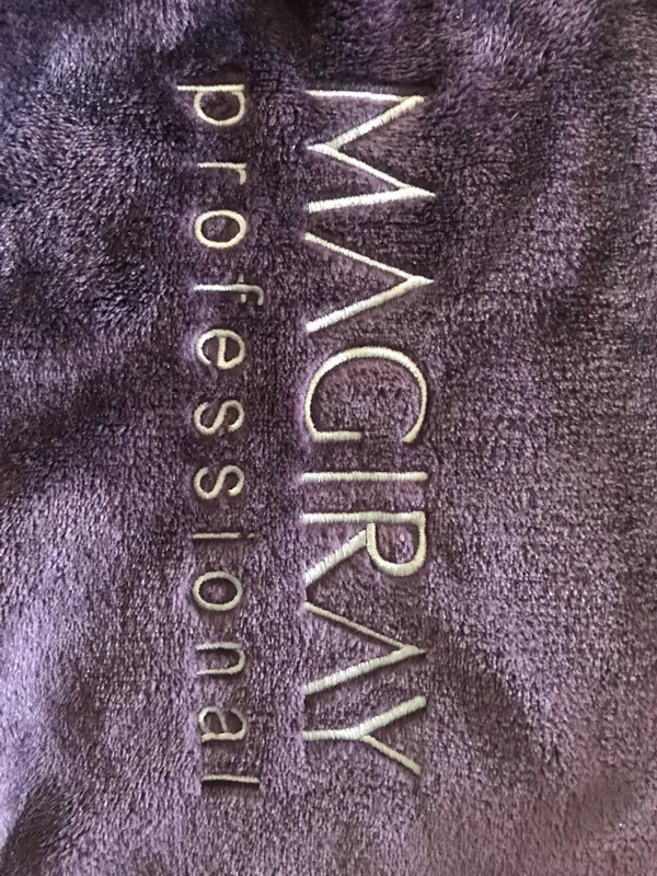 MAGIRAY Professional tone-on-tone embroidery on purple fleece blanket